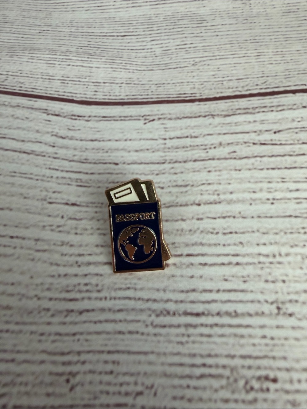 Passport Enamel enamel Pin - Navy and Gold